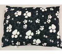 AmigoZone Large Pet Dog Bed Zipped Removable & Washable Cushion Cover Only (Black Paw)