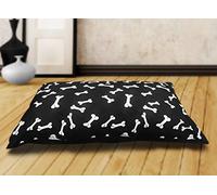 AmigoZone Large Pet Dog Bed Zipped Removable & Washable Cushion With Cover Complet Bed (Large, Black Bone)