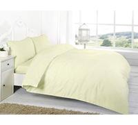 AmigoZone Luxury 100% Egyption Cotton Duvet Cover Set Plain 200 Thread Count (Single, Cream)