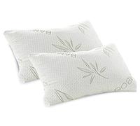 AmigoZone Luxury Bamboo Memory Foam Pillow, Temprature Sensitive Cover, Anti-Bacterial Support Pillow Choice of Packs (Pack of Two)