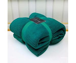 AmigoZone Luxury Popcorn Throw Fleece Blanket Sofa Bed Large Luxury Soft Warm (King, Green)