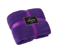 AmigoZone Luxury Popcorn Throw Fleece Blanket Sofa Bed Large Luxury Soft Warm (King, Purple)