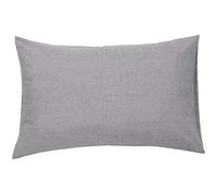 AmigoZone New 100% Brushed Cotton Flannelette 2 x Pillow Cases Housewife Plain Cover Bedroom Pair Pack (Grey)