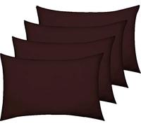 AmigoZone New 4 Pack Pillowcases Housewife Plain Cover Polycotton Percale Bedroom Pillowcases (Chocolate, Housewife Pillow Cases 4 Pack)