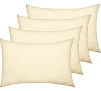 AmigoZone New 4 Pack Pillowcases Housewife Plain Cover Polycotton Percale Bedroom Pillowcases (Cream, Housewife Pillow Cases 4 Pack)