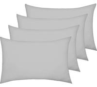 AmigoZone New 4 Pack Pillowcases Housewife Plain Cover Polycotton Percale Bedroom Pillowcases (Grey, Housewife Pillow Cases 4 Pack)