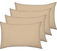 AmigoZone New 4 Pack Pillowcases Housewife Plain Cover Polycotton Percale Bedroom Pillowcases (Latte, Housewife Pillow Cases 4 Pack)