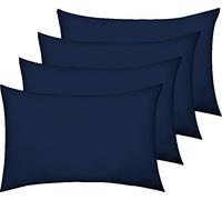 AmigoZone New 4 Pack Pillowcases Housewife Plain Cover Polycotton Percale Bedroom Pillowcases (Navy, Housewife Pillow Cases 4 Pack)