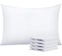 AmigoZone New 4 Pack Pillowcases Housewife Plain Cover Polycotton Percale Bedroom Pillowcases (White, Housewife Pillow Cases 4 Pack)