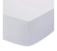 AmigoZone Non Iron Percale Fitted Sheet Single Bed Pack of 1, 2, 4 (White, Single Pack of 2)