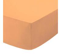 AmigoZone Non Iron Pollycotton Percal Quality Plain Fitted Sheet Or Pillow Cases (4FT Small Double, Peach)