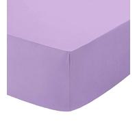 AmigoZone Non Iron Pollycotton Percal Quality Plain Fitted Sheet Or Pillow Cases (Single, Lilac)