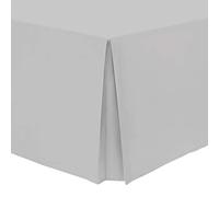 AmigoZone Plain Cotton Percale Platform Base Valance Pleated (Silver, Super King)