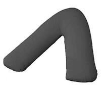 AmigoZone Plain Polycotton Back & Neck Support V Shaped Pillowcase Orthopedic/Pregnency/Nursing Pillow Case (Dark Grey)