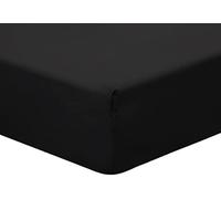 AmigoZone Pollycotton 180 TC Non Iron 25cm Fitted Bed Sheet (Double, Black)