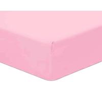 AmigoZone Pollycotton 180 TC Non Iron 25cm Fitted Bed Sheet (Double, Pink)