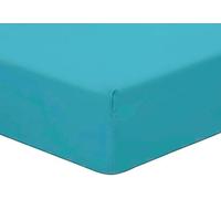 AmigoZone Pollycotton 180 TC Non Iron 25cm Fitted Bed Sheet (Double, Teal)