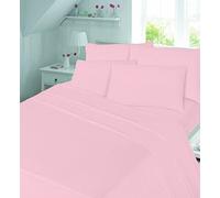 AmigoZone Thermal flannelette 100% brushed cotton flat sheets Or Pillow Pair plain luxury new (Single Flat Sheet, Pink)