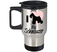 Amigurumi Schnauzer Miniature Schnauzer Pet Themed 14 oz Silver Travel Mug - Christmas Gift,Birthday Gift.