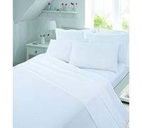 AmigZone 4 Piece Egyptian Cotton 200 Thread Sheet Set - Fitted Sheet, Flat Sheet with Pillow Pair cses (White, Housewife Pillow Cases Only)