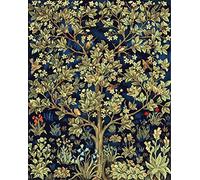 Amiiba DIY Paint by Numbers Kit, Tree of Life, Happy Tree Birds Flowers 16x20 inch Acrylic Painting by Number Wall Art Craft (Without Frame)