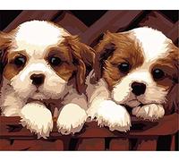 Amiiba DIY Paint by Numbers Kits, Cavalier King Charles Spaniel 16x20 inch Acrylic Painting by Number Wall Art Crafts (Dog, Without Frame)