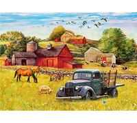 Amiiba DIY Paint by Numbers Kits, Farmhouse Animals Truck Country Scene 16x20 inch Acrylic Painting by Number Wall Art Crafts (Farmhouse, Without Frame)