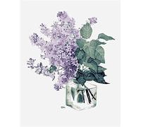 Amiiba DIY Paint by Numbers Kits, Lilac Flowers, Flower in Glass 16x20 inch Acrylic Painting by Number Wall Art Crafts (Flowers, Without Frame)