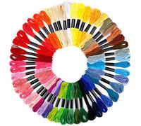 Amiiba Embroidery Threads 50 Skeins Per Pack Floss Embroidery Set: Rainbow Colors, Ideal for Cross Stitch, Hand Embroidery and Friendship Bracelet Making - Premium Floss for Sewing Crafts(50 Skeins)