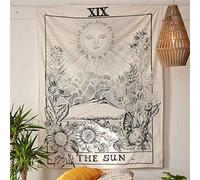 Amiiba The Sun Wall Tapestry Tarot Tapestry Wall Hanging Medieval Europe Divination Home Decoration for Bedroom Living Room (Sun, L - 79"x59")