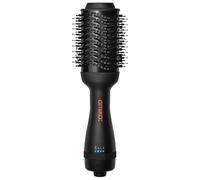 amika blow dry hair brush 2.0-2-in-1 blow dryer + hot air styler - hair dryer brush for shiny + frizz-free blowouts - large oval tourmaline barrel with negative ions - 3 adjustable heat settings