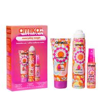 amika everyday magic bestsellers set - includes travel size soulfood nourishing hair mask, perk up talc-free dry shampoo spray + the wizard silicone-free detangling primer (3 pieces)