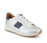 Amika Leather Grip Sole Trainers - Silver Comb Size 5