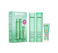 amika mane menders strength wash + care set - full size the kure strength shampoo + conditioner + travel size intense moisture hair mask - hair care gift set for dryness + breakage - vegan (3 pieces)