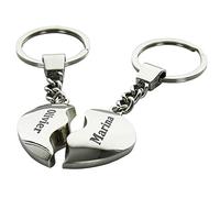 Amikado Keyring Two Hearts Engraved