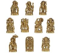 Amilav Collections Brass Dasavatharam of Lord Vishnu Statues Ten Incarnations Avatars Idol Murti Temple 3 Inch (Pack of 1)