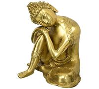 Amilav Collections Buddhist Statue Large Brass Buddha Statue - Sleeping Resting Golden Sculpture