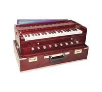Amilav Collections Harmonium 9 Stopper(Portable), Chudidaar 7 Bellow, 42 Key, Two Reed(Bass-Male), 3 1/2 Octave,Coupler, Harmonium With Cover (Mahogany Color)