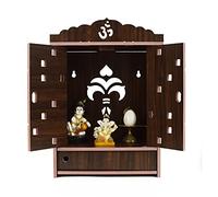 Amilav Collections Pooja Mandir for Home Wall Hanging MDF Wooden Temple with Door