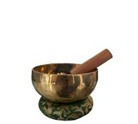 Amilav Collections Singing Bowl 7 Chakra, Solar Plexus Chakra (Manipura) Singing Bowl with Cushion and Mallet, Tibetan Singing Bowl for Meditation