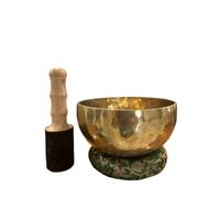 Amilav Collections Singing Bowl - Third Eye Chakra (Ajna) Design - 6 Inch Diameter - Indigo - Meditation Bowl with Cushion and Mallet