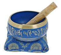 Amilav Collections Tibetan Singing Bowls for Meditation, Meditation Singing Bowl, Buddhist Singing Bowl Meditation (3.5 Inch, Blue)