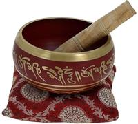 Amilav Collections Tibetan Singing Bowls for Meditation, Meditation Singing Bowl, Buddhist Singing Bowl Meditation (3.5 Inch, Red)