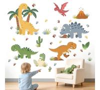 Amimagen Dinosaur Wall Decals for Bedroom: 4-Step Peel and Stick Easy to Apply - 100% Kids Safe Certified - Removable 95%+ Residuee-Free Removal - Vinyl Boys Room Wall Stickers 1-12 Years