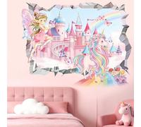 Amimagen Unicorn Wall Decals for Bedroom: 4-Step Peel and Stick Easy to Apply - 100% Kids Safe Certified - Removable 95%+ Residuee-Free Removal - Vinyl Girls Room Wall Stickers 1-12 Years