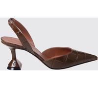 AMINA MUADDI Holli Croc-Effect Leather Slingback Pumps with a Mid Heel - Size: 38 - female