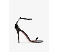 Amina Muaddi Womens Amina Muaddi Barbara 105 Patent-Leather Heeled Sandals Black Eur 40 / 7 UK Women