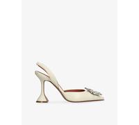 Amina Muaddi Womens Amina Muaddi Begum 95 Leather Slingback Courts Bone Eur 40 / 7 UK Women