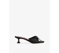 Amina Muaddi Womens Amina Muaddi Eleonora 45 Satin Heeled Mules Black Eur 38/5 UK Women