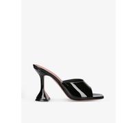 Amina Muaddi Womens Black Lupita Glass Square-toe Pvc Heeled Mules Eur 41 / 8 Uk Women